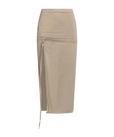 Jacquemus Asymmetric Skirt In Neutral