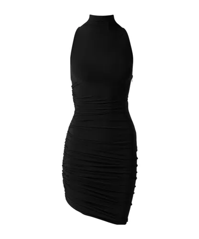 Jacquemus Asymmetric Sleeveless Mini Dress In Black
