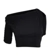 Jacquemus Drapeado Crop-top In Black