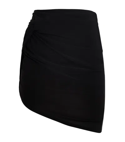 Jacquemus Asymmetric The Drapeado Mini Skirt In Black