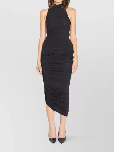 JACQUEMUS ASYMMETRIC TURTLENECK MAXI DRESS