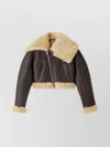 Jacquemus Asymmetrical Aviator Leather Jacket In Brown