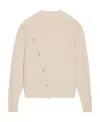 Jacquemus Asymmetrical Buttons Crewneck Knit Sweater In Nude