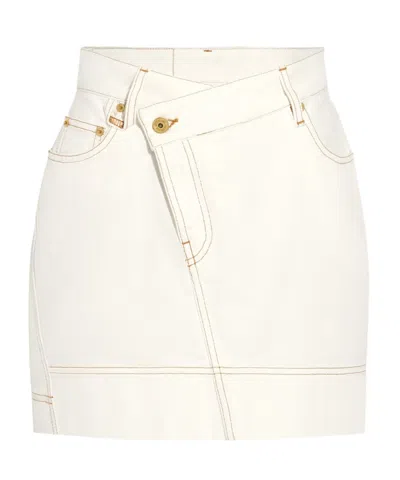 JACQUEMUS JACQUEMUS ASYMMETRIC MINI JEAN SKIRT
