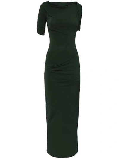 Jacquemus Long-length One-sleeve Dress In Green