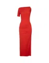Jacquemus Asymmetrical Draped Dress In Red