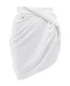 Jacquemus La Mini Jupe Saudade Draped Miniskirt In White