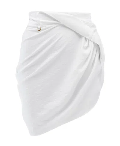 JACQUEMUS JACQUEMUS ASYMMETRICAL DRAPED MINI SKIRT