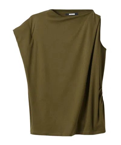 Jacquemus Asymmetrical Draped Top In Blue