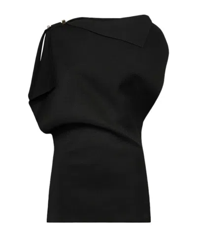 Jacquemus Asymmetrical Dress In 黑色