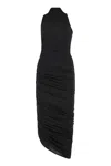 Jacquemus Asymmetrical Dress Square In Black