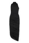 Jacquemus Asymmetrical Dress Square In Black