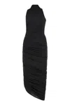 Jacquemus Asymmetrical Dress Square In Black