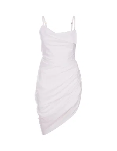 JACQUEMUS ASYMMETRICAL GATHERED DRESS