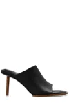 Jacquemus Stiletto Heel Leather Open Toe Mules In Black