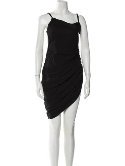 Pre-owned Jacquemus Asymmetrical Knee-length Dress In Black