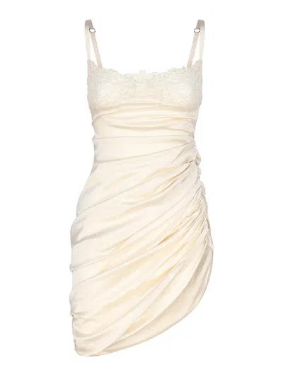 Jacquemus Asymmetrical Underwear Dress In White