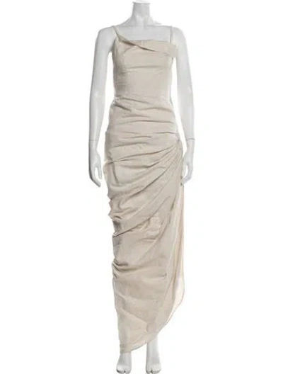 Pre-owned Jacquemus Asymmetrical Long Dress In Neutrals