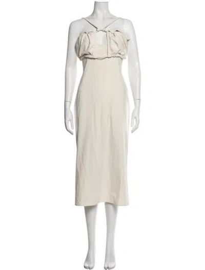 Pre-owned Jacquemus Asymmetrical Midi Length Dress In Neutrals