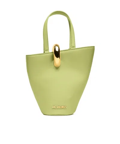 Jacquemus Asymmetrical Mini Bucket Bag In Green