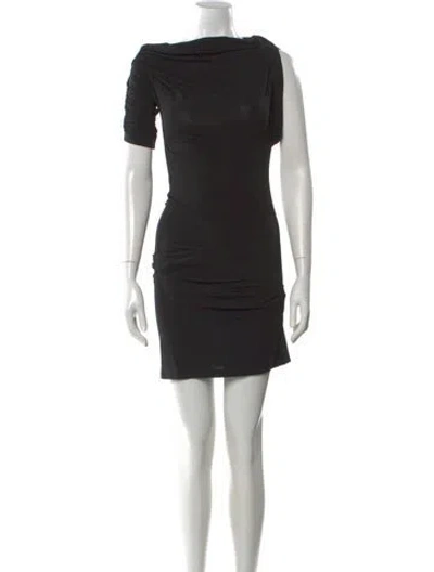 Pre-owned Jacquemus Asymmetrical Mini Dress In Black