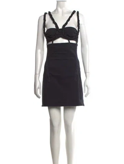 Pre-owned Jacquemus Asymmetrical Mini Dress In Black