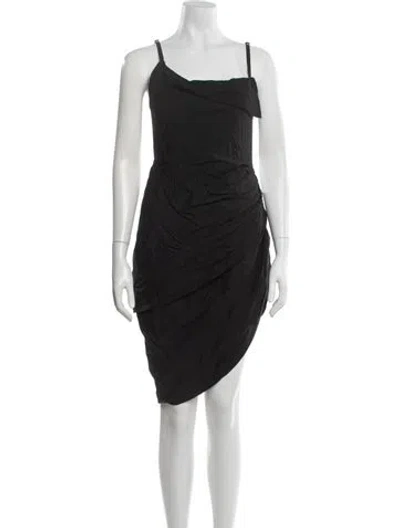 Pre-owned Jacquemus Asymmetrical Mini Dress In Black