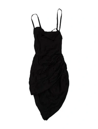 Pre-owned Jacquemus Asymmetrical Mini Dress In Black