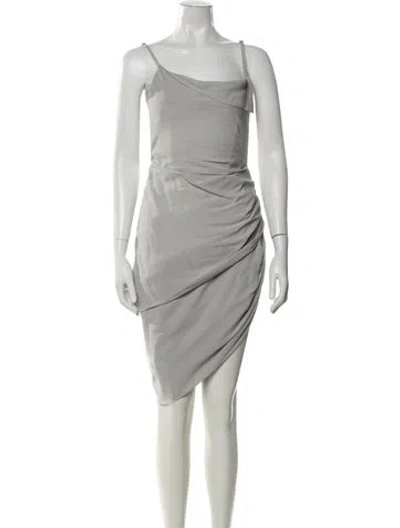Pre-owned Jacquemus Asymmetrical Mini Dress In Grey