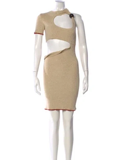 Pre-owned Jacquemus Asymmetrical Mini Dress In Neutral