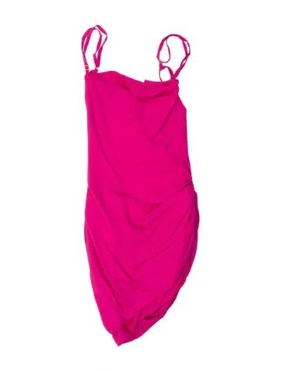Pre-owned Jacquemus Asymmetrical Mini Dress In Pink