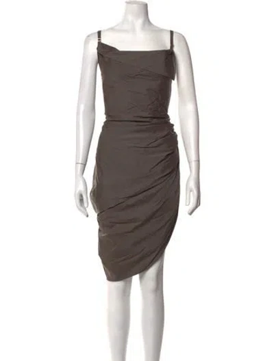 Pre-owned Jacquemus Asymmetrical Mini Dress W/ Tags In Brown