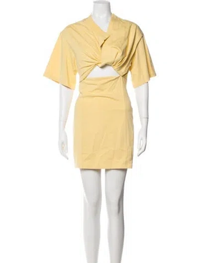 Pre-owned Jacquemus Asymmetrical Mini Dress In Yellow