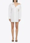 Jacquemus Les Sculptures Dropped Shoulder La Mini Robe Chemisier Dress In White