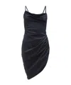 Jacquemus Asymmetrical Pendant Mini Dress In Black