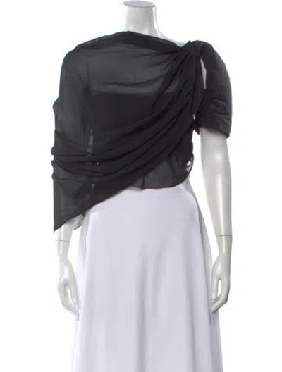 Pre-owned Jacquemus Asymmetrical Short Sleeve Top In Black