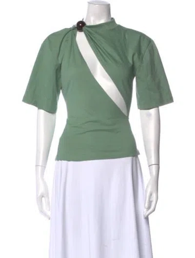 Pre-owned Jacquemus Asymmetrical Short Sleeve Top In Green