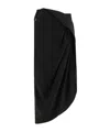 Jacquemus Black Slim Fit High-waisted Skirt With Asymmetric Shape And Draped Waist In Black