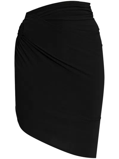 Jacquemus Asymmetric Draped Skirt In Black  