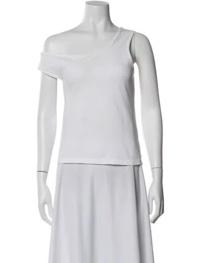 Pre-owned Jacquemus Asymmetrical Sleeveless Crop Top In White