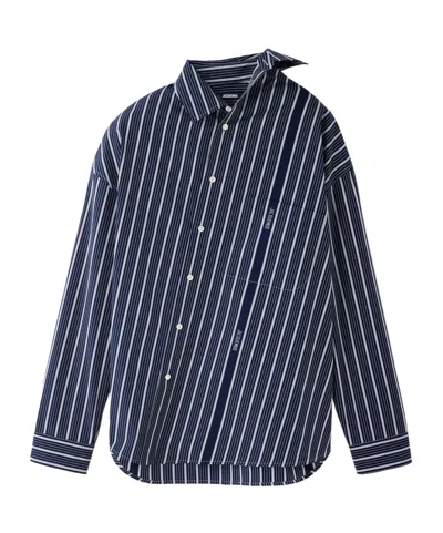 JACQUEMUS ASYMMETRICAL STRIPED SHIRT