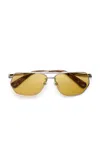 Jacquemus Aviador Metal Sunglasses In Silver