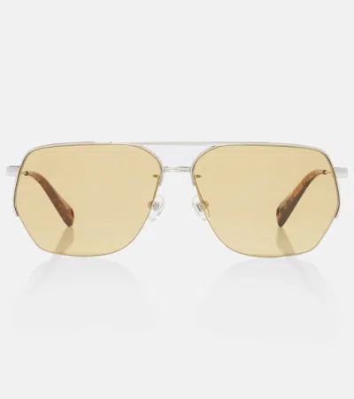 Jacquemus Aviator Sunglasses In Metallic