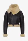 Jacquemus Lamb Shearling Aviator Jacket In Brown