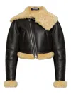 Jacquemus Lamb Shearling Aviator Jacket In Black