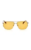 Jacquemus Aviator-frame Metal Sunglasses In Yellow