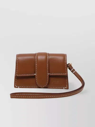 Jacquemus Baby Carrier Flap Calfskin Stitching Gold