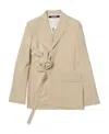 Jacquemus Baccala Asymmetric Cropped Blazer In Nude