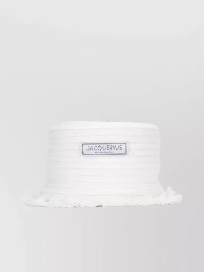 Jacquemus Bacino Frayed Edges Textured Design In White
