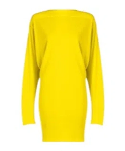 Jacquemus Long-sleeved Cutout Mini Dress In Yellow